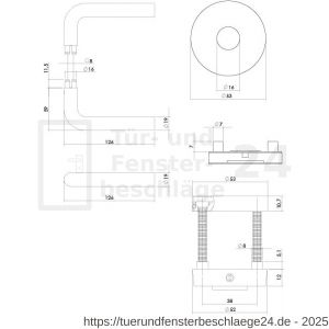 Intersteel Living 4057 Satz Aussentürbeschlag rund beidseitig Drücker Luzern mit massiven Rosetten und SKG3 Sicherheitsrosetten PVD messing vibriert - D26010911 - afbeelding 2