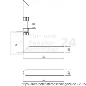 Intersteel Living 4057 Satz Aussentürbeschlag eckig beidseitig Drücker Jura mit massiven Rosetten und SKG3 Sicherheitsrosetten PVD messing vibriert - D26010909 - afbeelding 2