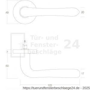 Intersteel Living 0198 Türdrücker Saturnus auf Rosette 49x7 mm Messing lackiert - D26000327 - afbeelding 3