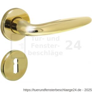 Intersteel Living 0199 Türdrücker Sigaar auf Rosette 49x7 mm mit BB-Rosetten Messing lackiert - D26010583 - afbeelding 1