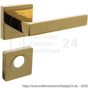 Intersteel Living 1713 Türdrücker Hera auf Rosette 55x55x10 mm mit RZ Rosetten Messing Titan PVD - D26010147 - afbeelding 1