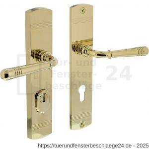Intersteel Living 3777 Schutzbeschlag Helena Drücker-Drücker mit Kernziehschutz und Profilzylinder-Lochung 72 mm Messing lackiert - D26010203 - afbeelding 2