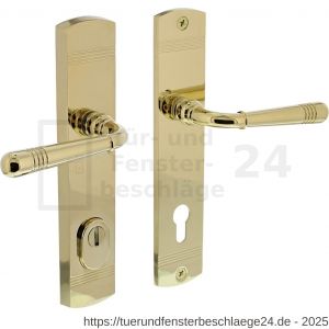 Intersteel Living 3777 Schutzbeschlag Helena Drücker-Drücker mit Kernziehschutz und Profilzylinder-Lochung 92 mm Messing lackiert - D26010204 - afbeelding 2