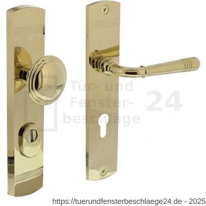 Intersteel Living 3778 Schutzbeschlag Helena Griff-Drücker mit Kernziehschutz und Profilzylinder-Lochung 72 mm Messing lackiert - D26010205 - afbeelding 2