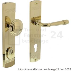 Intersteel Living 3778 Schutzbeschlag Helena Griff-Drücker mit Kernziehschutz und Profilzylinder-Lochung 92 mm Messing lackiert - D26010206 - afbeelding 2