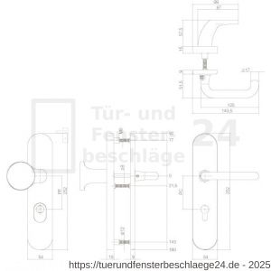 Intersteel Living 3820 Schutzbeschlag SKG*** oval mit Kernziehschutz und Profilzylinder-Lochung 72 mm Messing lackiert - D26003419 - afbeelding 2