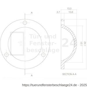 Intersteel Living 3975 Endkappe Türknopf Messing lackiert - D26007543 - afbeelding 2