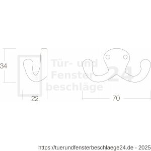 Intersteel Living 6926 Kleiderhaken Schiffsmodell doppelt Messing lackiert - D26007769 - afbeelding 2