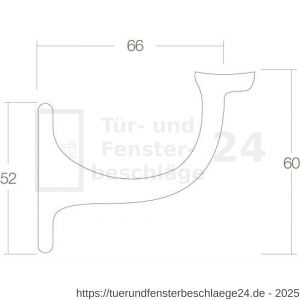 Intersteel Living 7245 Handlaufhalter runde Auflage mit Schraublöchern Messing lackiert - D26003968 - afbeelding 2