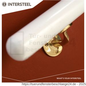 Intersteel Living 7245 Handlaufhalter runde Auflage mit Schraublöchern Messing lackiert - D26003968 - afbeelding 3