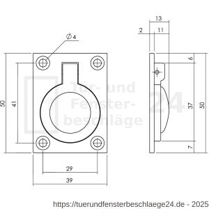 Intersteel Living 7526 Einbauring 50x39 mm Messing lackiert - D26009607 - afbeelding 2