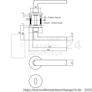 Intersteel Living 0464 Türdrücker Sora mit Rosette 49x7 mm mit BB-Rosetten Messing matt Titan PVD - D26010595 - afbeelding 2