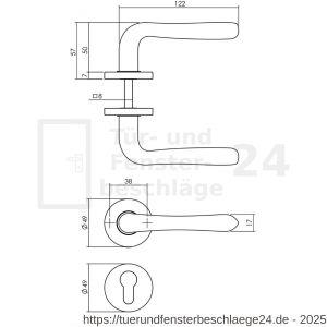 Intersteel Living 0198 Türdrücker Saturnus auf Rosette 49x7 mm mit PZ-Rosetten Chrom - D26010818 - afbeelding 2