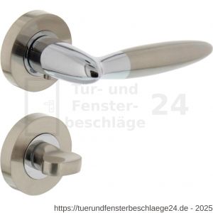 Intersteel Living 1682 Türdrücker Elen auf Rosette 52x10 mm mit Bad-WC 8 mm stift Chrom-Nickel matt - D26004833 - afbeelding 2