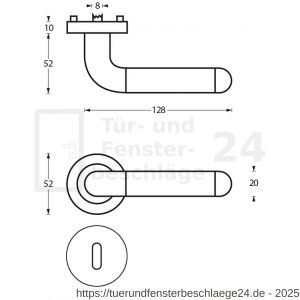 Intersteel Living 1683 Türdrücker Agatha auf Rosette 52x10 mm mit BB-Rosetten Chrom-Nickel matt - D26004846 - afbeelding 4