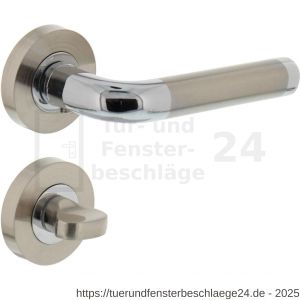 Intersteel Living 1683 Türdrücker Agatha auf Rosette 52x10 mm mit Bad-WC 8 mm stift Chrom-Nickel matt - D26004848 - afbeelding 2