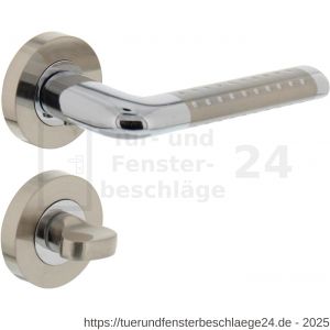 Intersteel Living 1684 Türdrücker Marion auf Rosette 52x10 mm mit Bad-WC 8 mm stift Chrom-Nickel matt - D26004873 - afbeelding 1