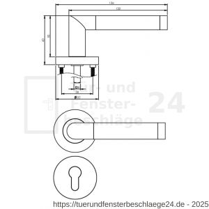 Intersteel Living 1685 Türdrücker Nicole auf Rosette 52x10 mm mit PZ-Rosetten Chrom-Nickel matt - D26004884 - afbeelding 3