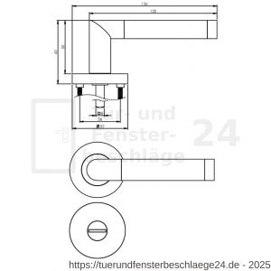 Intersteel Living 1685 Türdrücker Nicole auf Rosette 52x10 mm mit Bad-WC 8 mm stift Chrom-Nickel matt - D26004885 - afbeelding 3