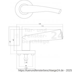 Intersteel Living 1687 Türdrücker Guissy auf Rosette 52x10 mm mit Bad-WC 8 mm stift Chrom-Nickel matt - D26004896 - afbeelding 3