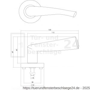 Intersteel Living 1687 Türdrücker Guissy auf Rosette 52x10 mm mit Bad-WC 8 mm stift Chrom-Nickel matt - D26004896 - afbeelding 4
