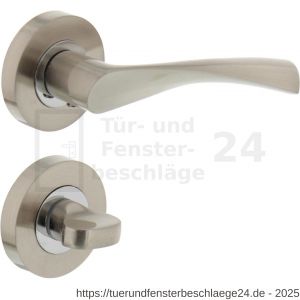 Intersteel Living 1687 Türdrücker Guissy auf Rosette 52x10 mm mit Bad-WC 8 mm stift Chrom-Nickel matt - D26004896 - afbeelding 1