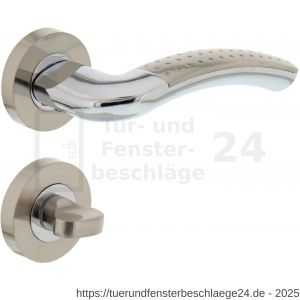 Intersteel Living 1688 Türdrücker Sharon auf Rosette 52x10 mm mit Bad-WC 8 mm stift Chrom-Nickel matt - D26004901 - afbeelding 1