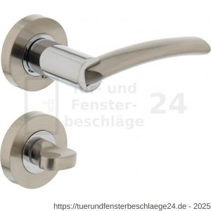 Intersteel Living 1697 Türdrücker Sylvia auf Rosette 52x10 mm mit Bad-WC 8 mm stift Chrom-Nickel matt - D26004927 - afbeelding 1