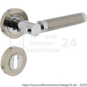 Intersteel Living 1698 Türdrücker Birgit auf Rosette 52x10 mm mit BB-Rosetten Chrom-Nickel matt - D26004931 - afbeelding 1