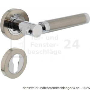 Intersteel Living 1698 Türdrücker Birgit auf Rosette 52x10 mm mit PZ-Rosetten Chrom-Nickel matt - D26004932 - afbeelding 1