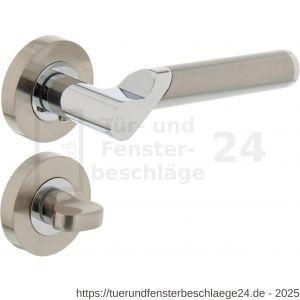 Intersteel Living 1701 Türdrücker Casper auf Rosette 52x10 mm mit Bad-WC 8 mm Chrom-Nickel matt - D26004941 - afbeelding 1