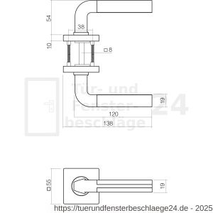 Intersteel Living 1718 Türdrücker Amber auf Rosette 55x55x10 mm mit PZ-Rosetten Chrom-Nickel matt - D26004995 - afbeelding 2