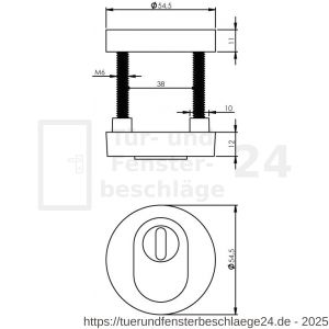 Intersteel Living 3751 Schutzrosetten SKG*** Profilzylinder 55 mm mit Kernziehschutz Chrom - D26007703 - afbeelding 2