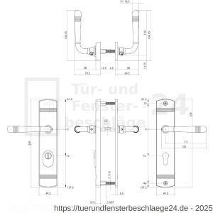 Intersteel Living 3777 Schutzbeschlag Helena Drücker-Drücker mit Kernziehschutz und Profilzylinder-Lochung 72 mm Chrom - D26010213 - afbeelding 3