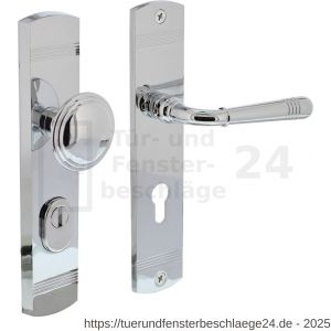 Intersteel Living 3778 Schutzbeschlag Helena Griff-Drücker mit Kernziehschutz und Profilzylinder-Lochung 72 mm Chrom - D26010215 - afbeelding 2