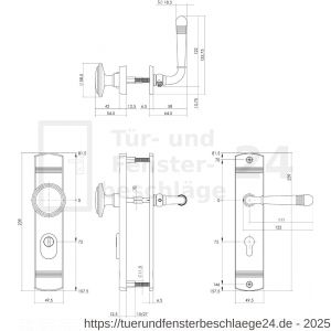 Intersteel Living 3778 Schutzbeschlag Helena Griff-Drücker mit Kernziehschutz und Profilzylinder-Lochung 72 mm Chrom - D26010215 - afbeelding 3