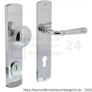 Intersteel Living 3778 Schutzbeschlag Helena Griff-Drücker mit Kernziehschutz und Profilzylinder-Lochung 92 mm Chrom - D26010216 - afbeelding 2