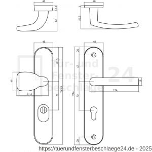 Intersteel Living 3830 Schutzbeschlag Oval Griff-Drücker mit Kernziehschutz und Profilzylinder-Lochung 72 mm Chrom - D26010217 - afbeelding 2