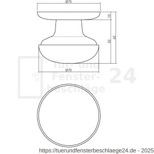 Intersteel Living 3930 Türknopf feststehend 70/80 mm Chrom - D26001016 - afbeelding 2