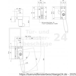 Intersteel Living 6616 Fensterverriegelung abschließbar SKG* rechts Ton 400 Chrom-Ebenholz - D26003807 - afbeelding 2