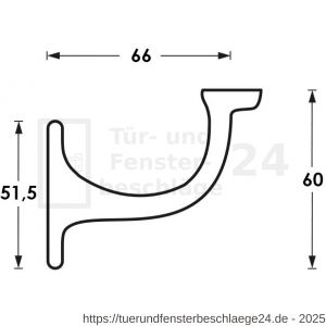 Intersteel Living 7245 Handlaufhalter flach Auflage Chrom - D26007782 - afbeelding 2
