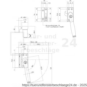 Intersteel Living 6616 Fensterverriegelung abschließbar SKG* rechts Ton 222 Nickel-Ebenholz - D26007740 - afbeelding 2