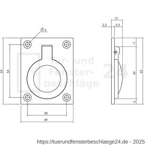Intersteel Living 7526 Einbauring 60x49 mm Nickel - D26009613 - afbeelding 2