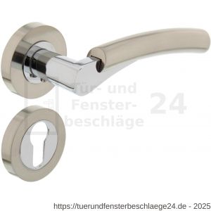 Intersteel Living 1700 Türdrücker Bryan auf Rosette 52x10 mm mit PZ-Rosetten Chrom-Nickel matt - D26005141 - afbeelding 1