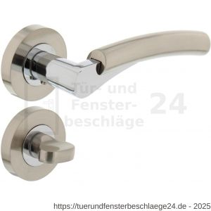 Intersteel Living 1700 Türdrücker Bryan auf Rosette 52x10 mm mit Bad-WC 8 mm stift Chrom-Nickel matt - D26005142 - afbeelding 1