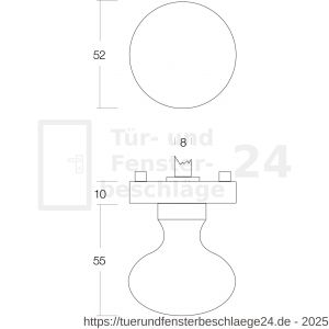 Intersteel Living 2126 Türknopf Rosette Nickel matt - D26001968 - afbeelding 2
