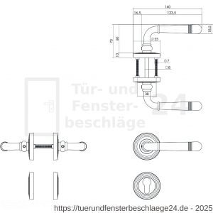 Intersteel Living 1725 Türdrücker Helena auf Rosette 55x10 mm mit PZ Rosetten Altgrau - D26008144 - afbeelding 2
