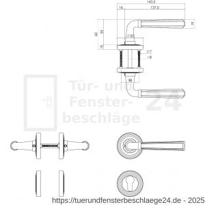 Intersteel Living 1735 Türdrücker Bellevue auf Rosette 55x10 mm mit PZ-Rosetten Altgrau - D26008149 - afbeelding 2