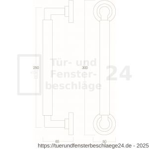 Intersteel Living 4261 Stoßgriff Bau-Stil 300 mm Bohrgröße 250 mm Altgrau - D26001985 - afbeelding 2