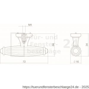 Intersteel Living 8479 Möbelknopf mit Rillen 72 mm Altgrau - D26004137 - afbeelding 3